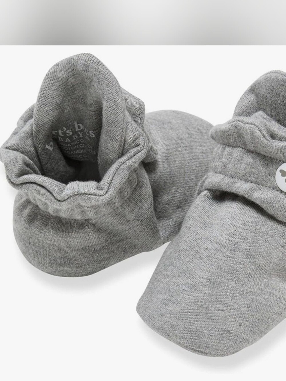 Burt's Bees Baby Grey Organic Cotton Booties